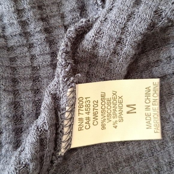 Chaser Dark Blue Cutout Waffle Knit Tee - Picture 9 of 13